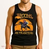 Brooms Are For Amateurs, Horse Riding Outfit Halloween Tank Top thumb 3