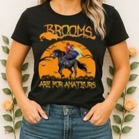 Brooms Are For Amateurs, Horse Riding Outfit Halloween Women's T-Shirt thumb 2