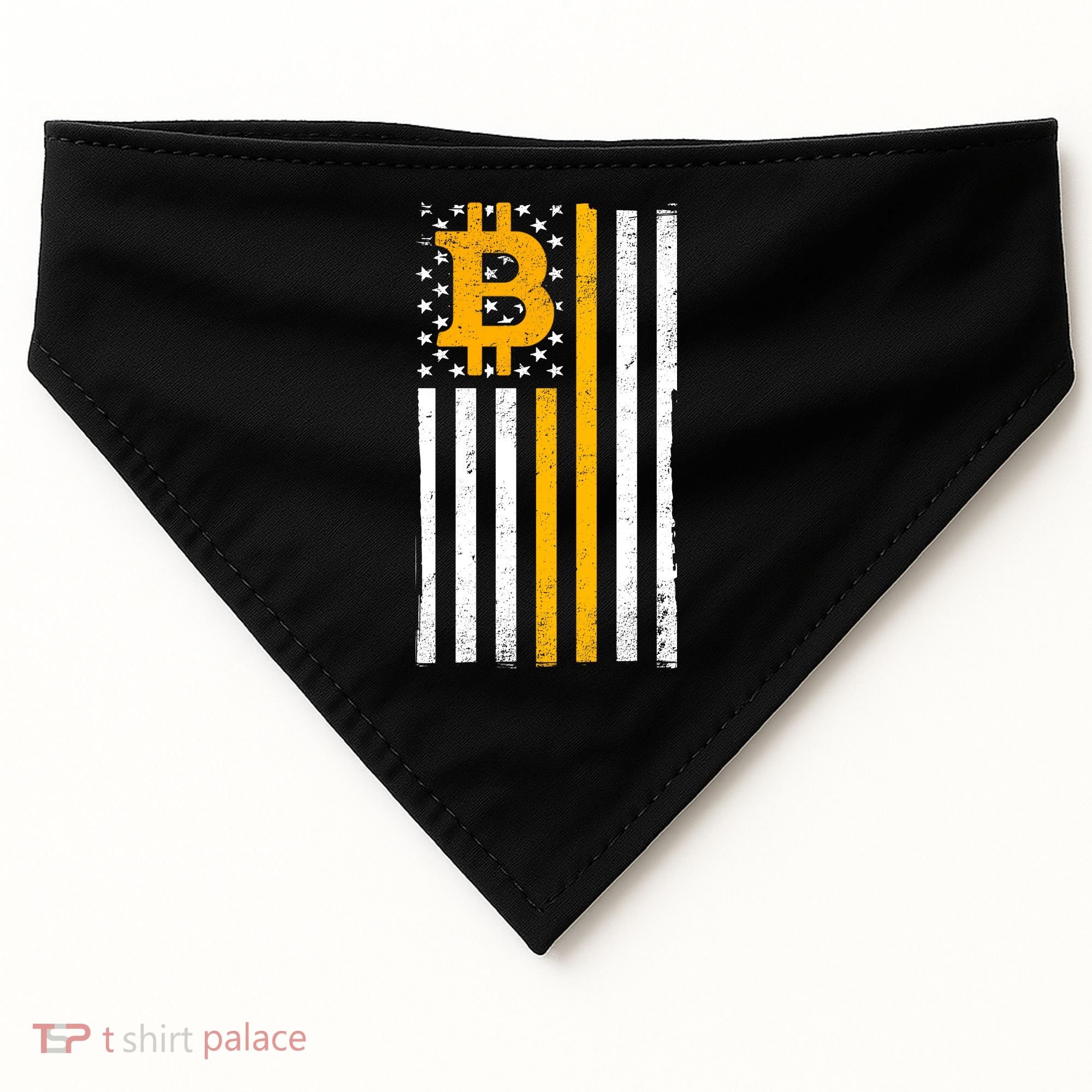 Bitcoin American Flag Crypto USA-Made Doggie Bandana