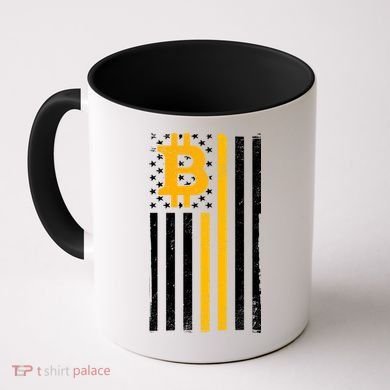 Bitcoin American Flag Crypto Coffee Mug