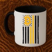 Bitcoin American Flag Crypto Coffee Mug thumb 2