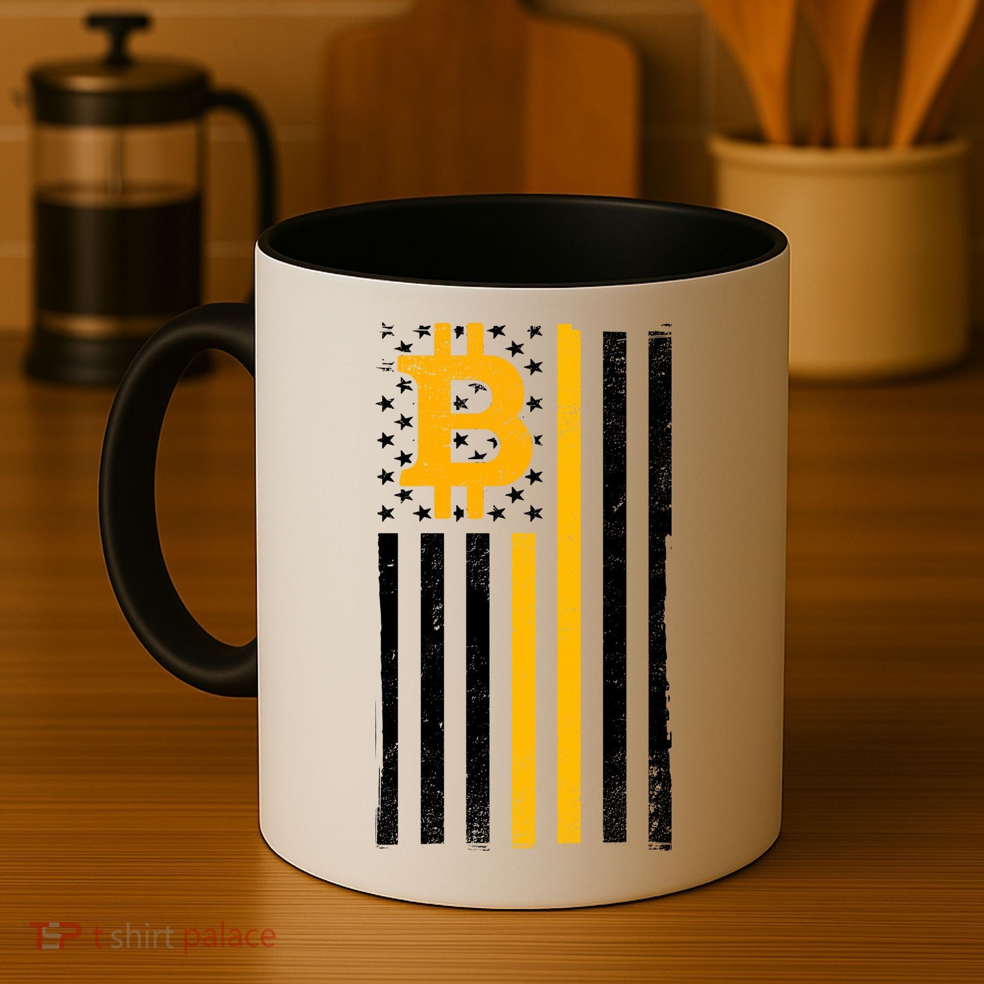 Bitcoin American Flag Crypto Coffee Mug