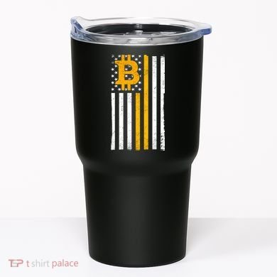Bitcoin American Flag Crypto Tumbler