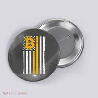Bitcoin American Flag Crypto Button thumb 0