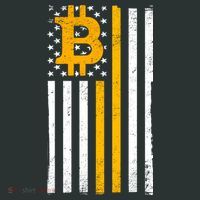 Bitcoin American Flag Crypto Button thumb 1