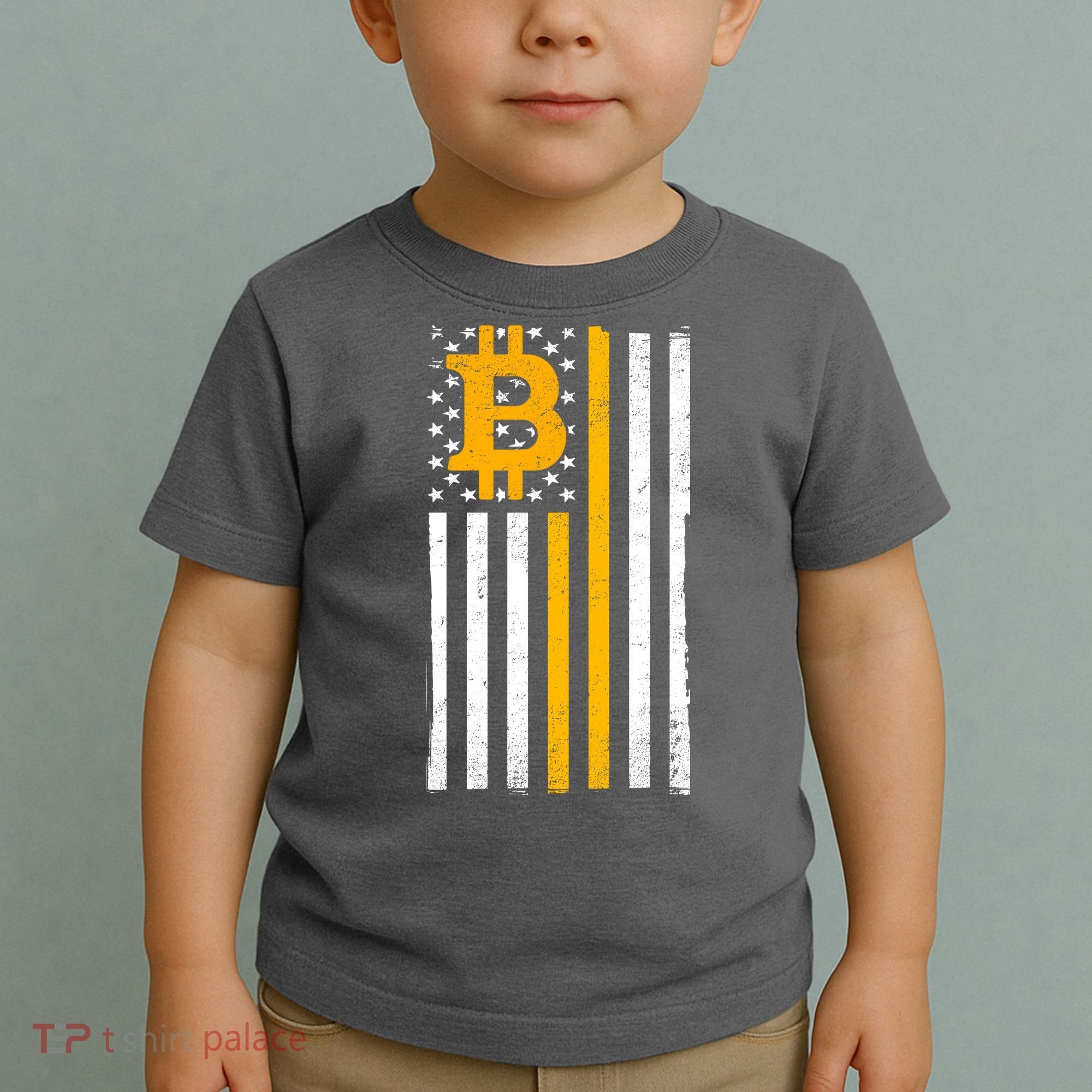 Bitcoin American Flag Crypto Toddler T-Shirt