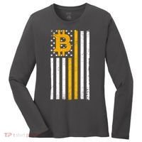 Bitcoin American Flag Crypto Women's Long Sleeve Shirt thumb 0
