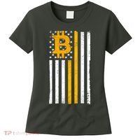 Bitcoin American Flag Crypto Women's T-Shirt thumb 0