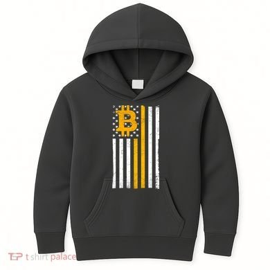 Bitcoin American Flag Crypto Kids Hoodie