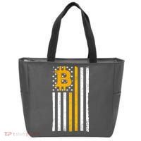 Bitcoin American Flag Crypto Tote Bag thumb 0