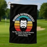 Bearded Astrophysicist Funny Astrophysics Definition Golf Towel thumb 1
