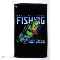 Bass Attitude Fishing Catch And Release Golf Towel thumb 0
