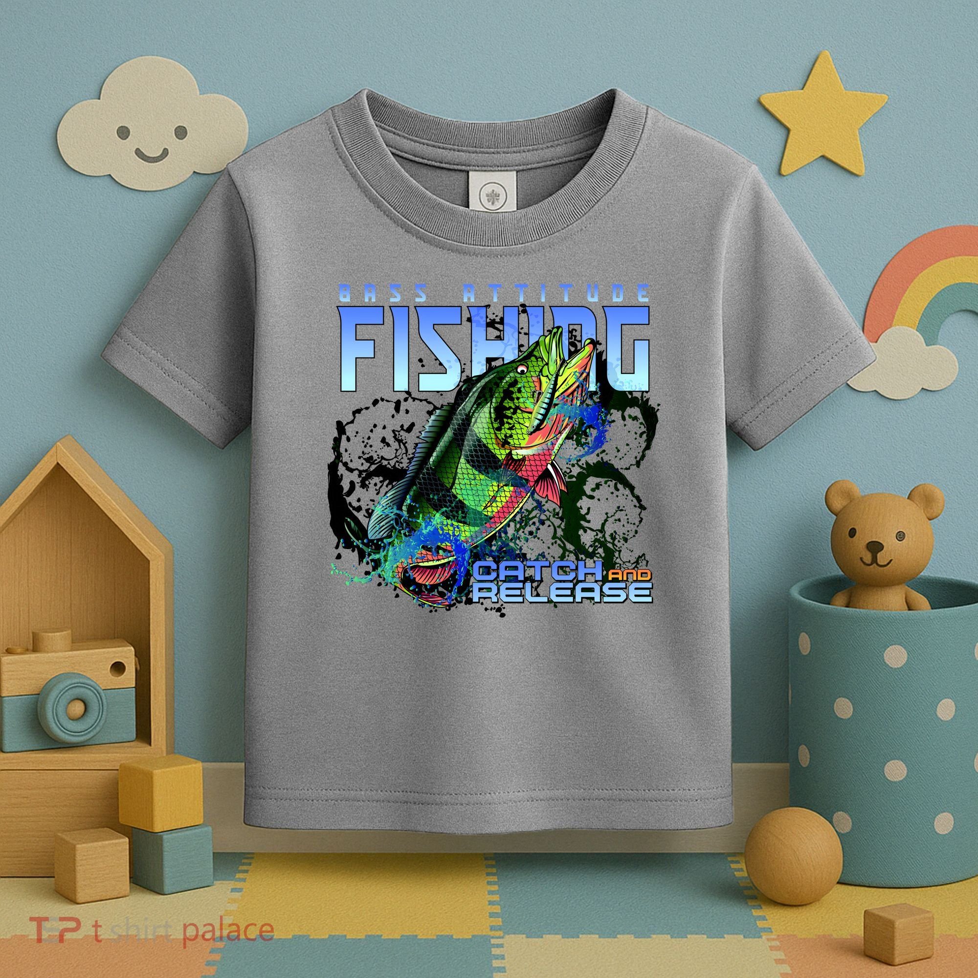 Bass Attitude Fishing Catch And Release Toddler T-Shirt