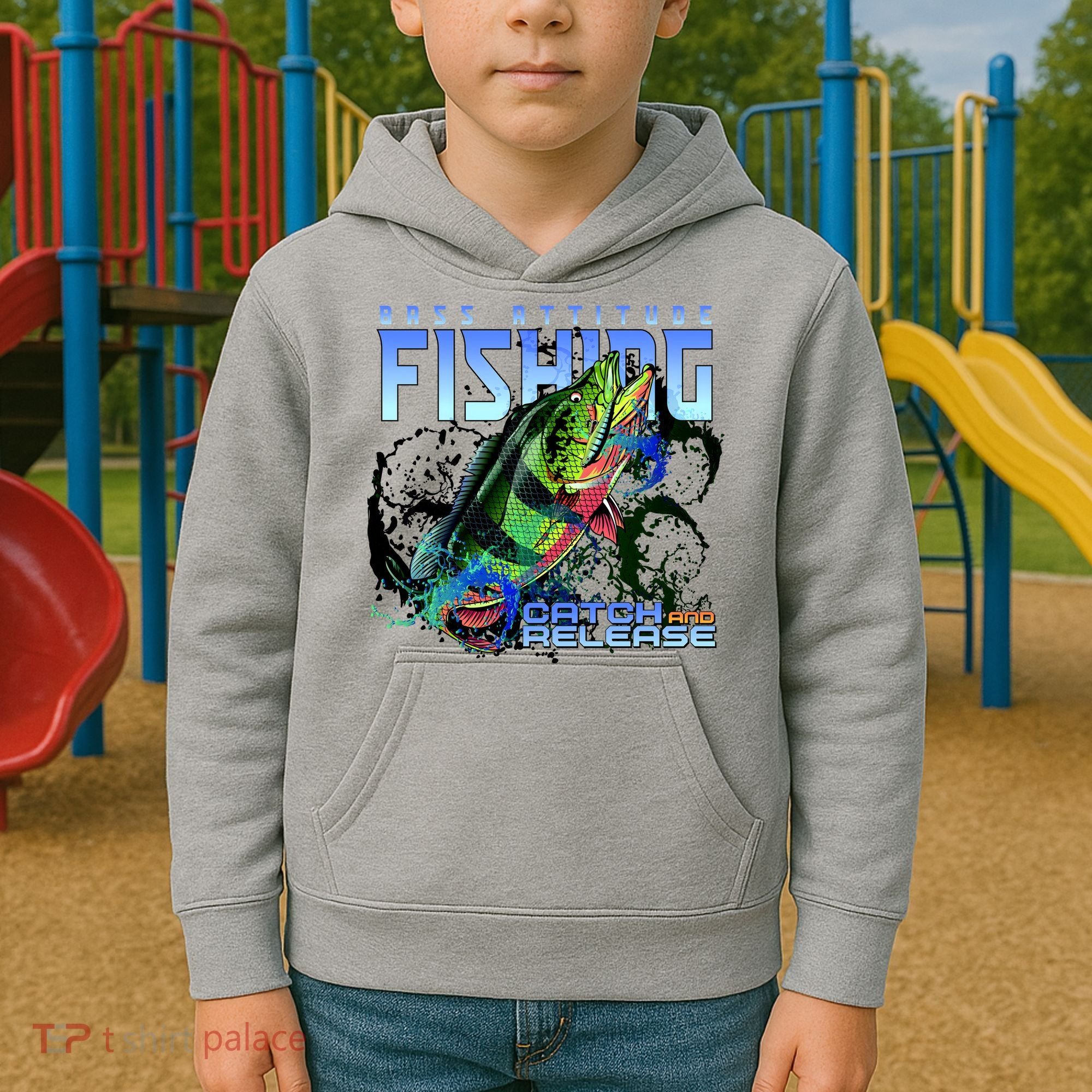 Bass Attitude Fishing Catch And Release Kids Hoodie