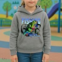 Bass Attitude Fishing Catch And Release Kids Hoodie thumb 3