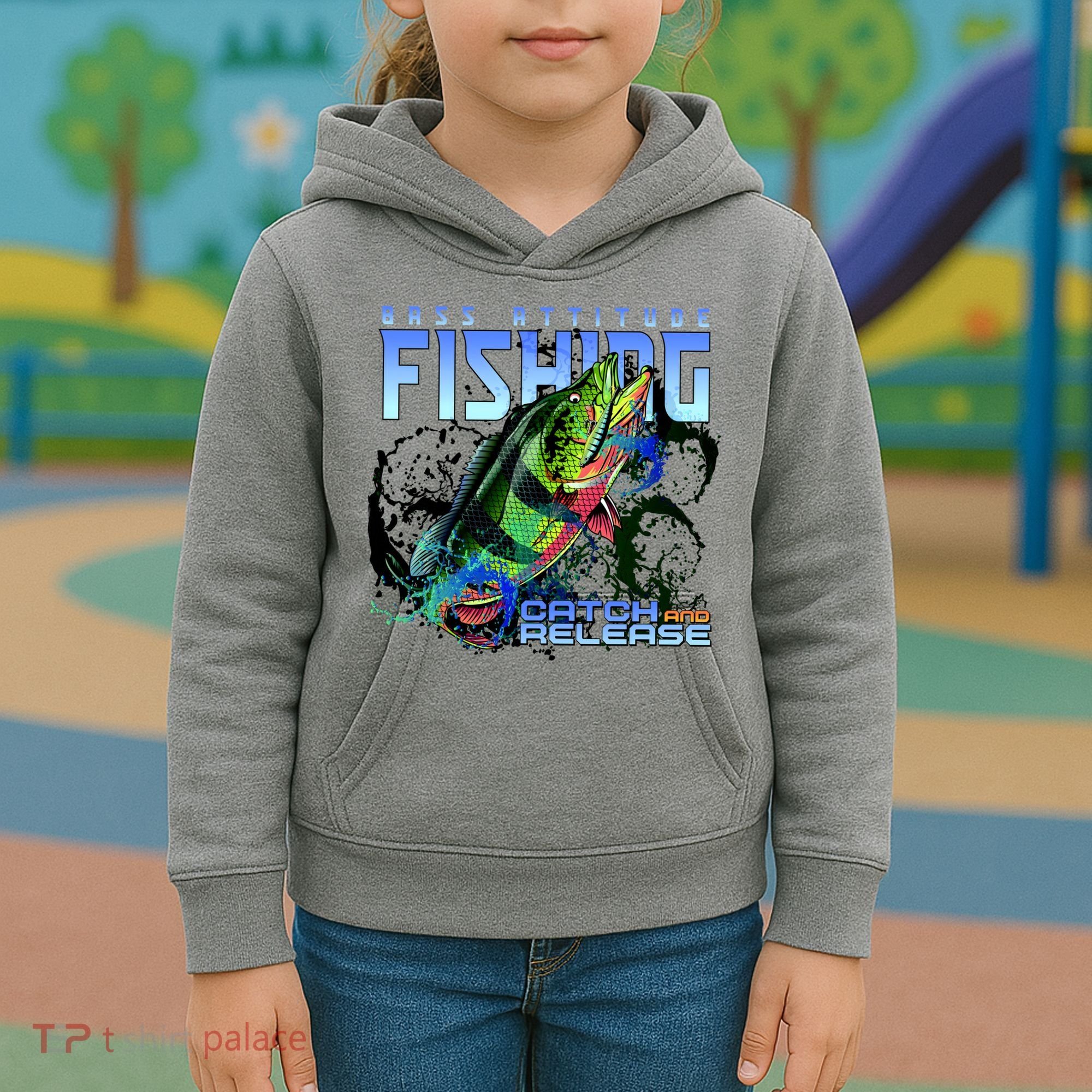 Bass Attitude Fishing Catch And Release Kids Hoodie