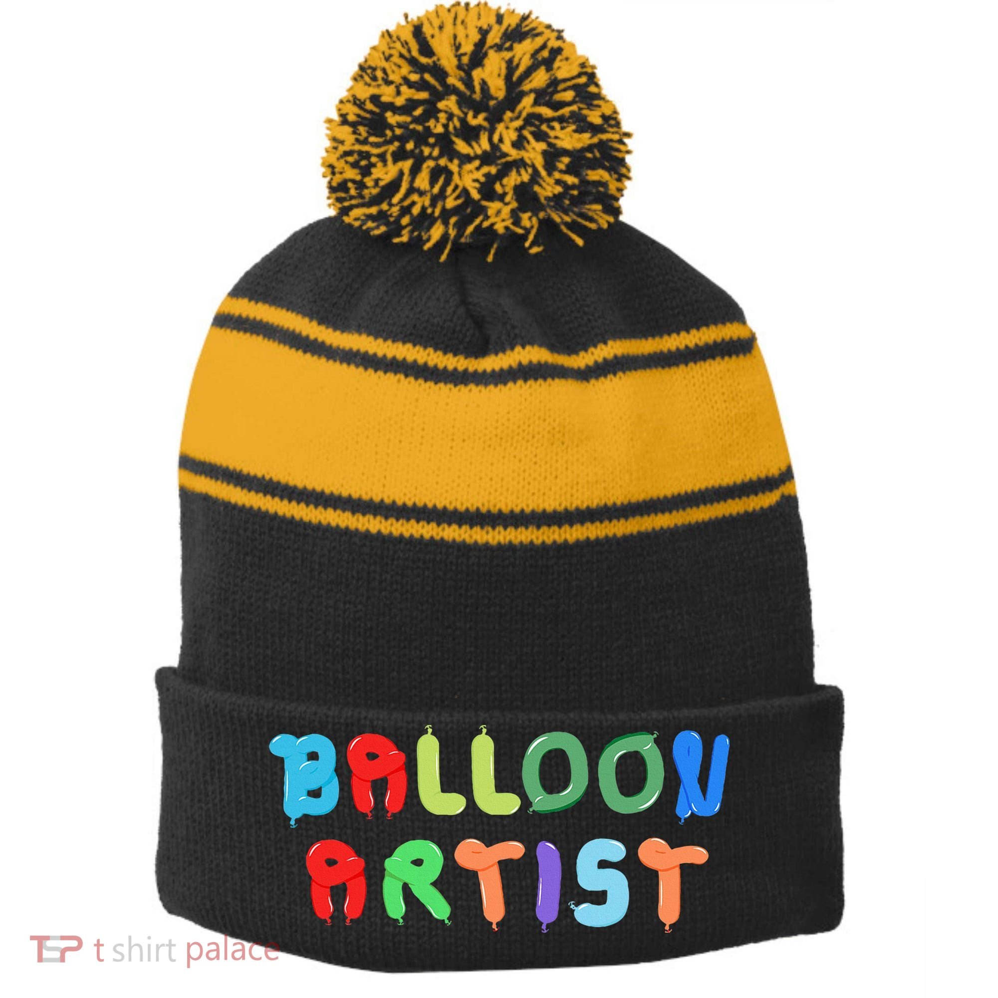 Balloon Artist  Fun Sculptor Balloon Twister Stripe Pom Pom Beanie