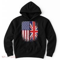 British American Flag Union Jack England Usa Hoodie thumb 0