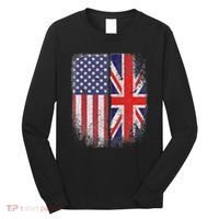 British American Flag Union Jack England Usa Long Sleeve Shirt thumb 0