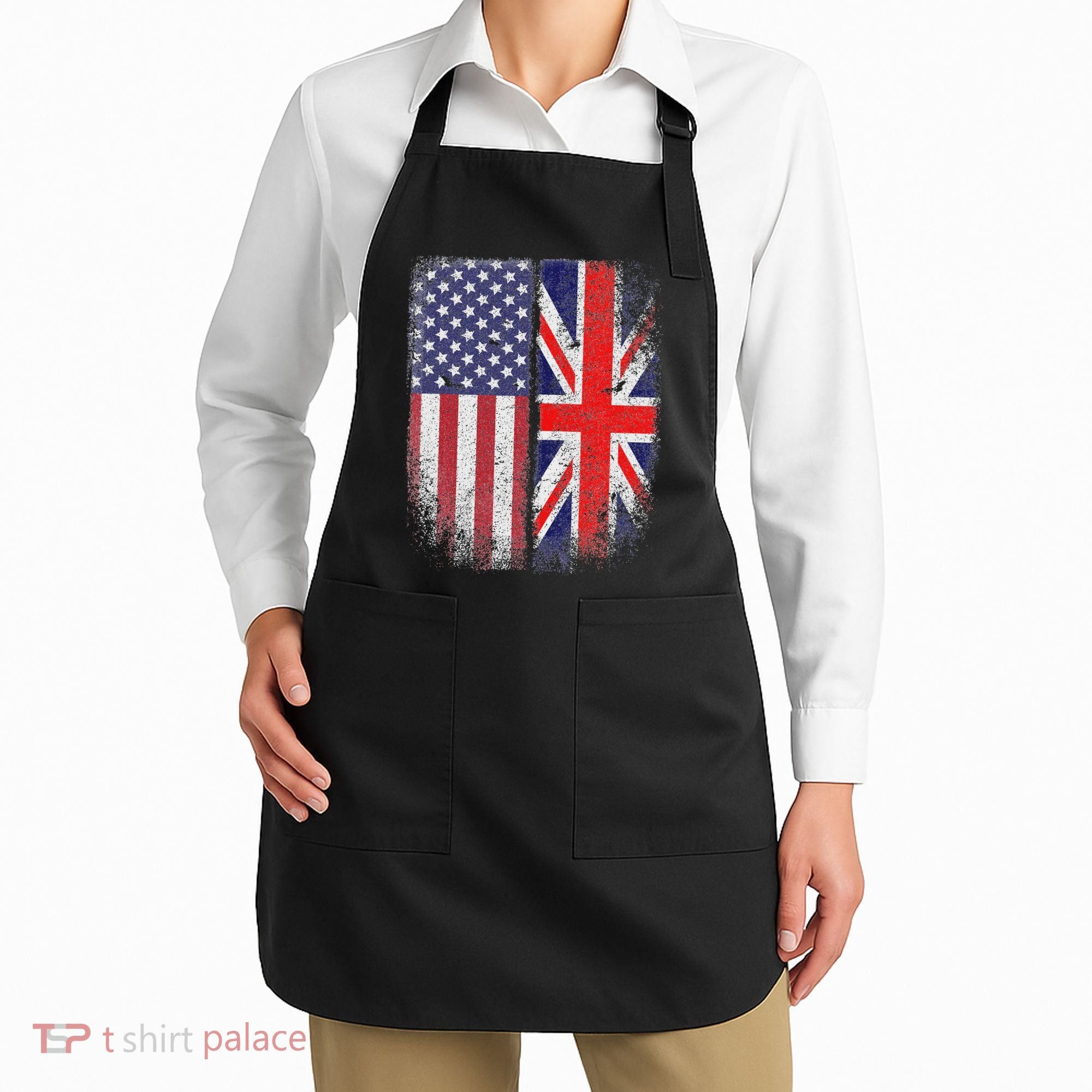 British American Flag Union Jack England Usa Apron