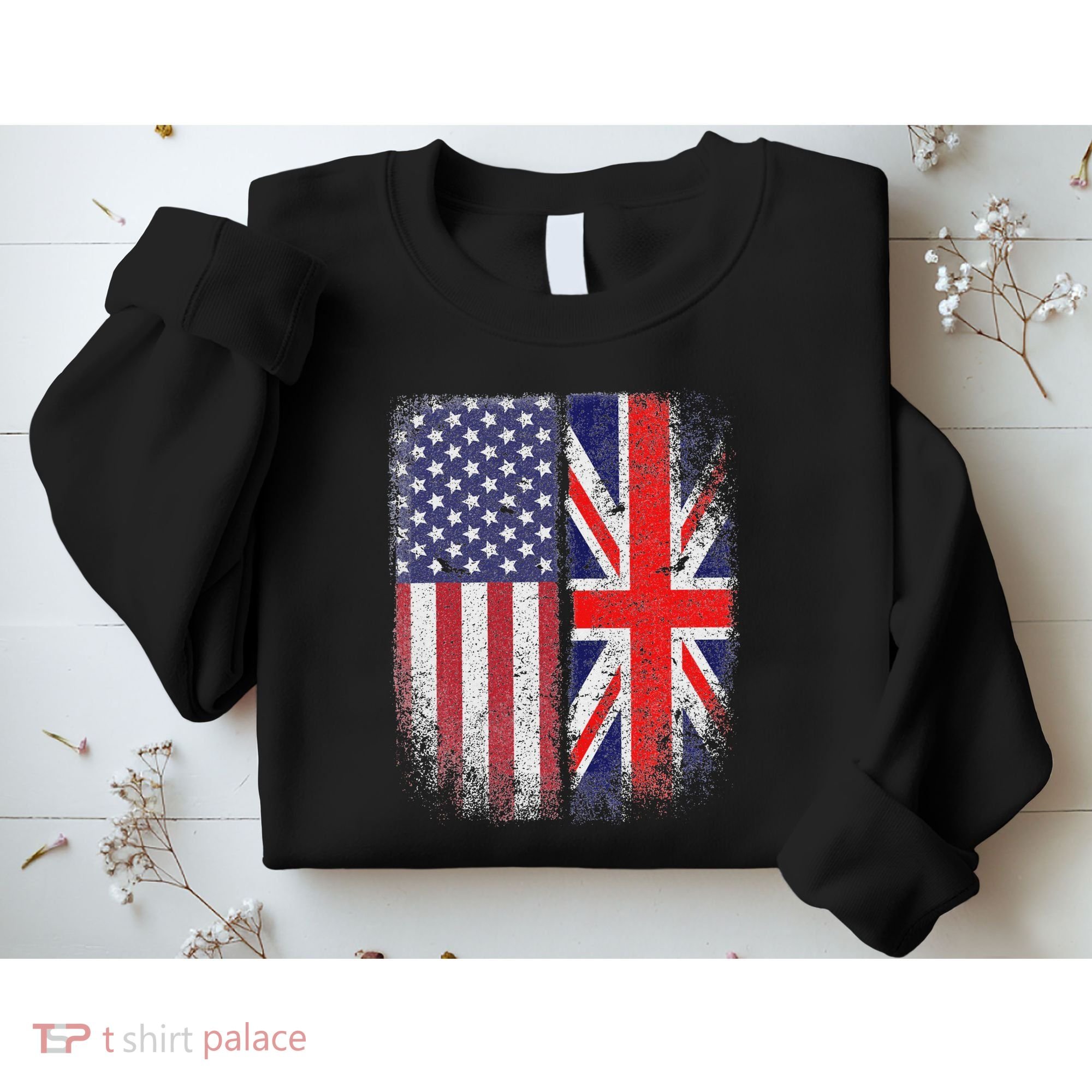 British American Flag Union Jack England Usa Sweatshirt