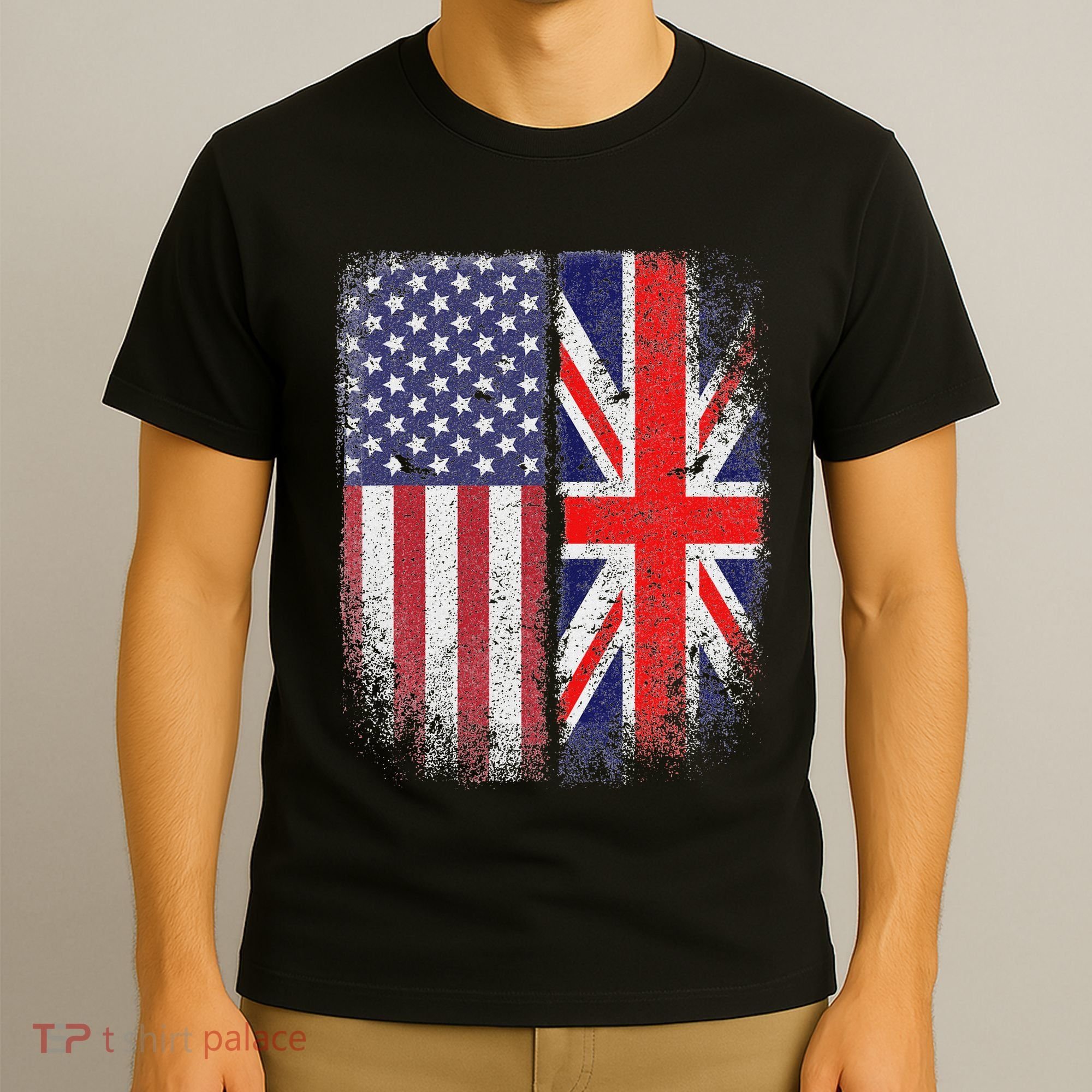 British American Flag Union Jack England Usa T-Shirt