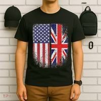 British American Flag Union Jack England Usa T-Shirt thumb 6