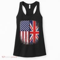 British American Flag Union Jack England Usa Women's Tank Top thumb 0