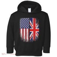 British American Flag Union Jack England Usa Toddler Hoodie thumb 0