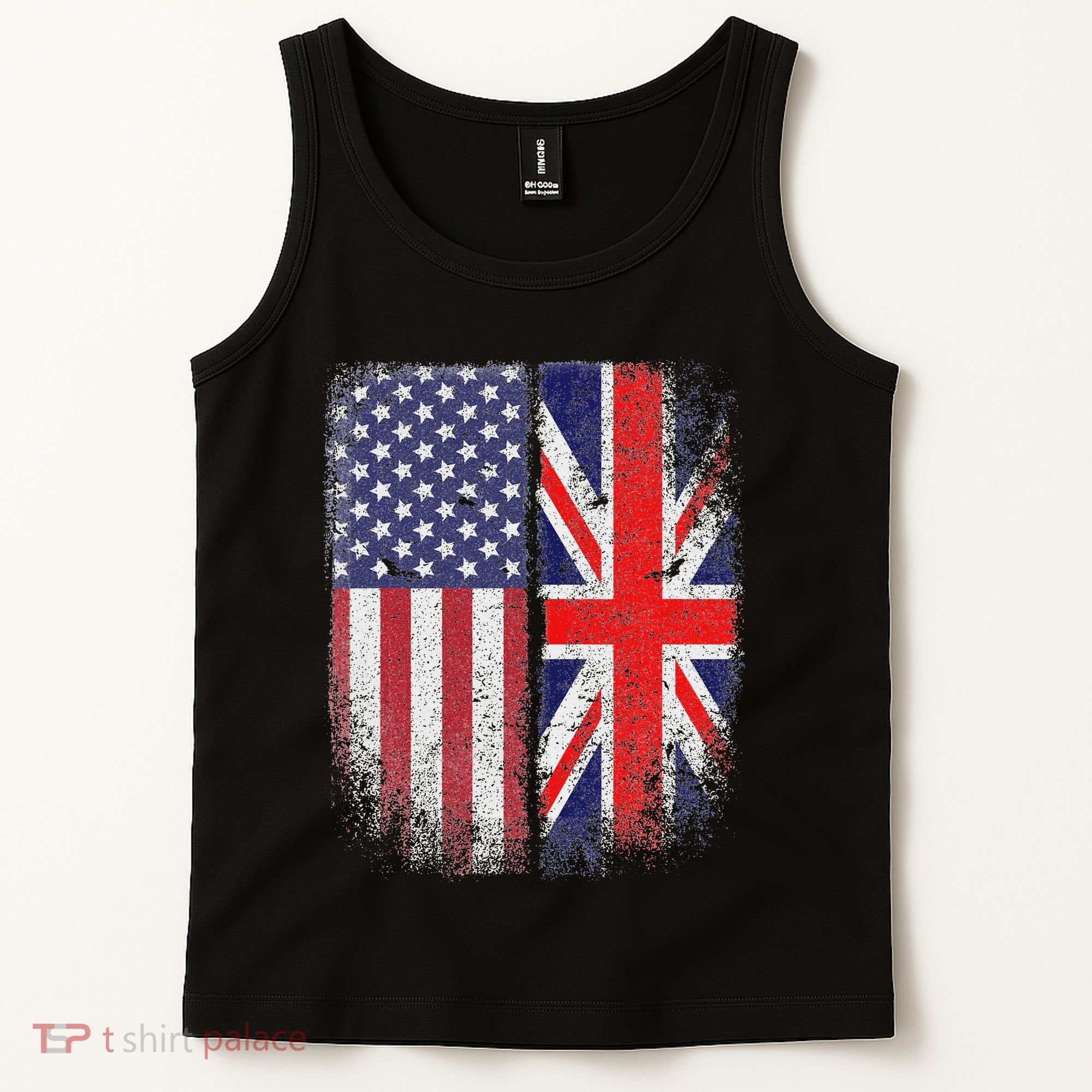 British American Flag Union Jack England Usa Tank Top