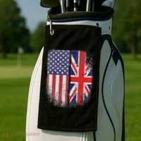 British American Flag Union Jack England Usa Golf Towel thumb 2