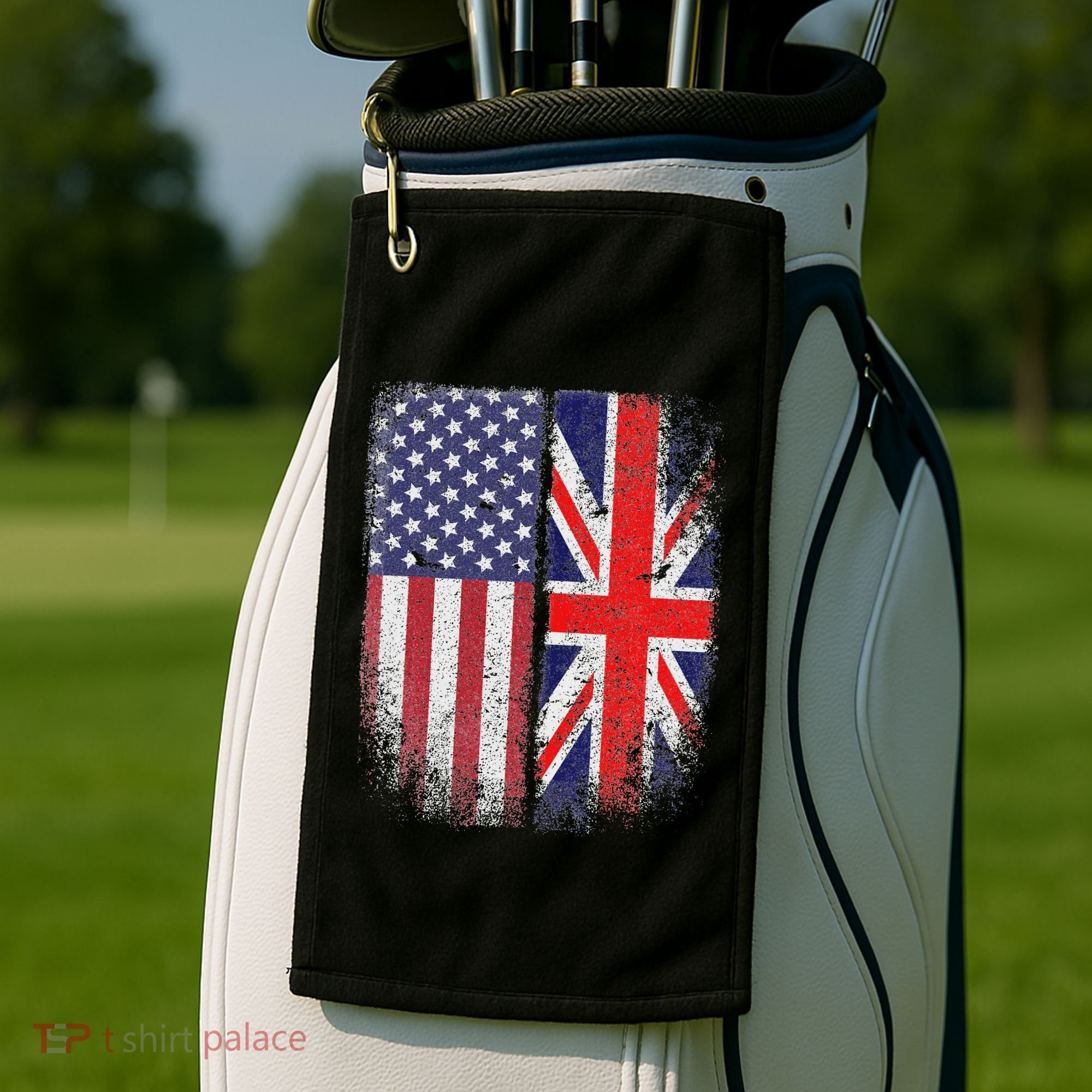 British American Flag Union Jack England Usa Golf Towel