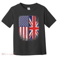 British American Flag Union Jack England Usa Toddler T-Shirt thumb 0