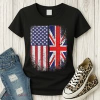 British American Flag Union Jack England Usa Women's T-Shirt thumb 3