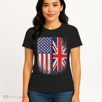 British American Flag Union Jack England Usa Women's T-Shirt thumb 4