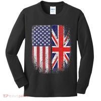 British American Flag Union Jack England Usa Kids Long Sleeve Shirt thumb 0