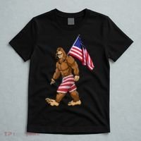 Bigfoot American Flag Gifts 4th July Sasquatch Believe Kids T-Shirt thumb 5