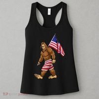 Bigfoot American Flag Gifts 4th July Sasquatch Believe Kids Women's Tank Top thumb 3