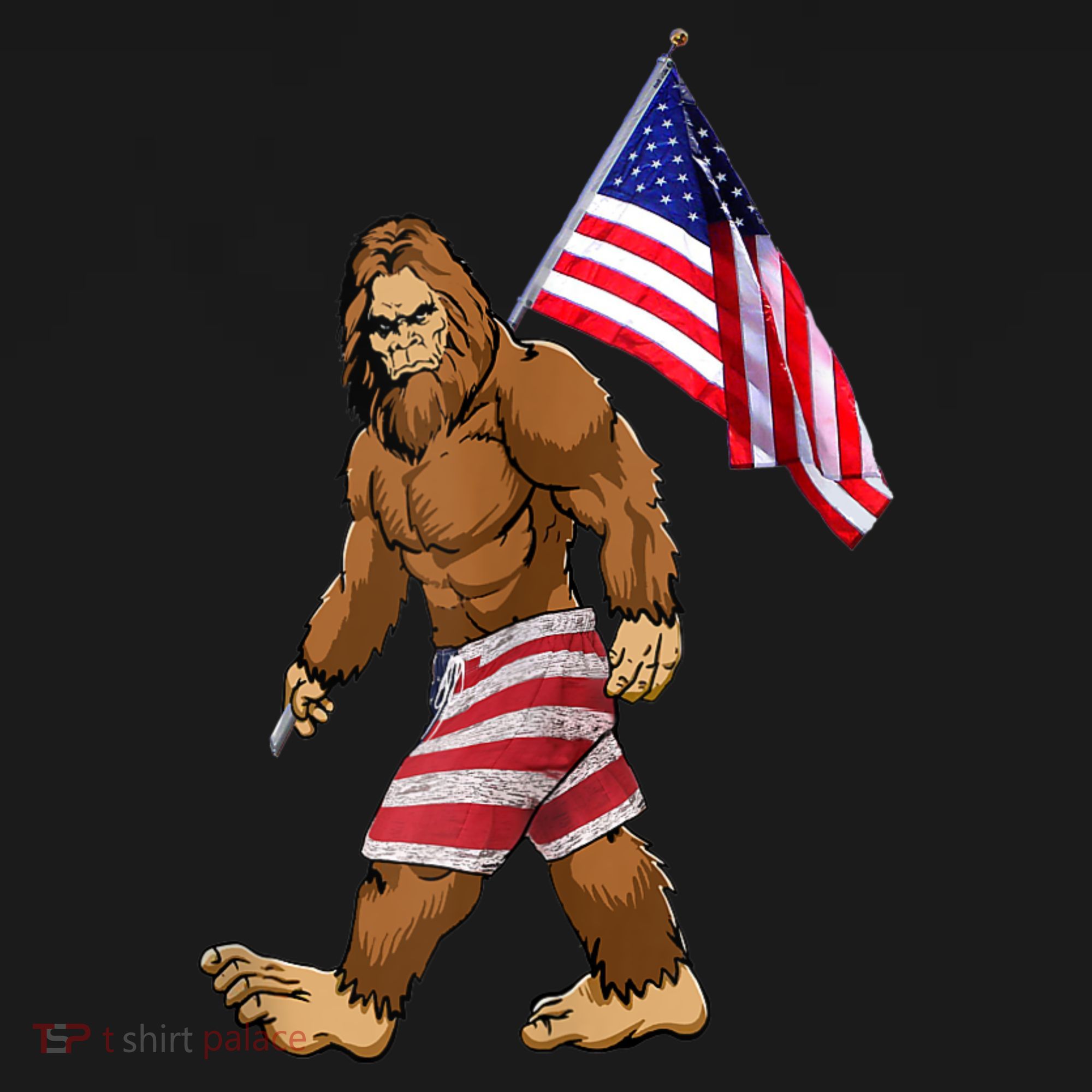 Bigfoot American Flag Gifts 4th July Sasquatch Believe Kids Women's Tank Top