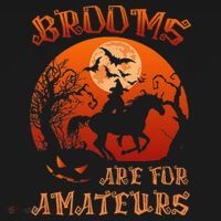 Brooms Are For Amateurs Halloween Backpack thumb 2
