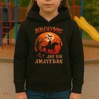 Brooms Are For Amateurs Halloween Kids Hoodie thumb 3