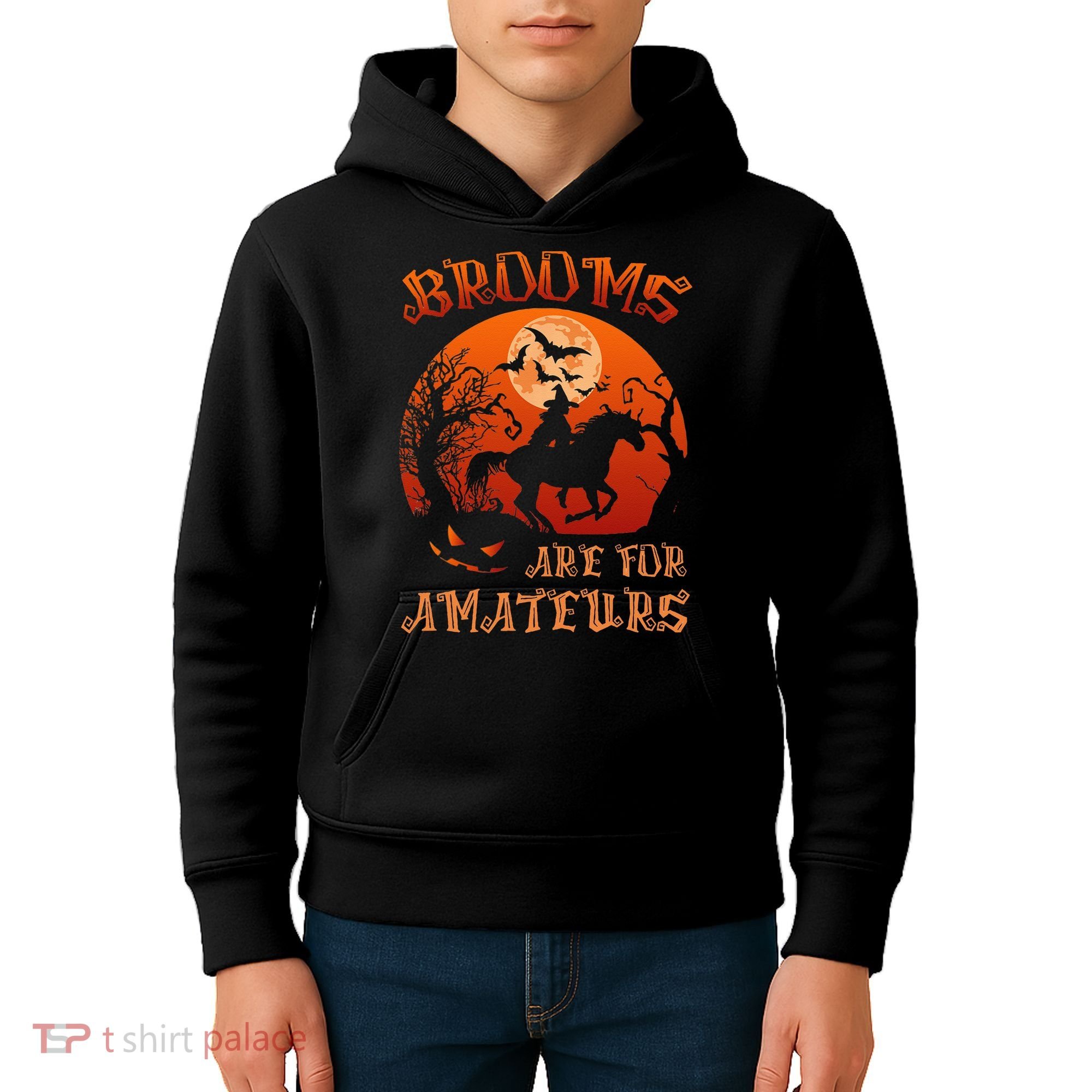 Brooms Are For Amateurs Halloween Kids Hoodie