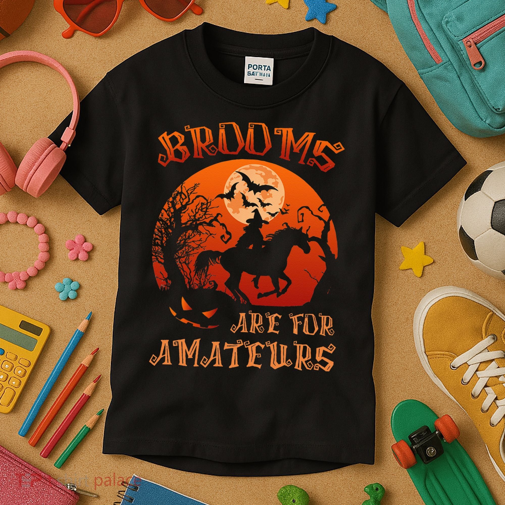 Brooms Are For Amateurs Halloween Kids T-Shirt