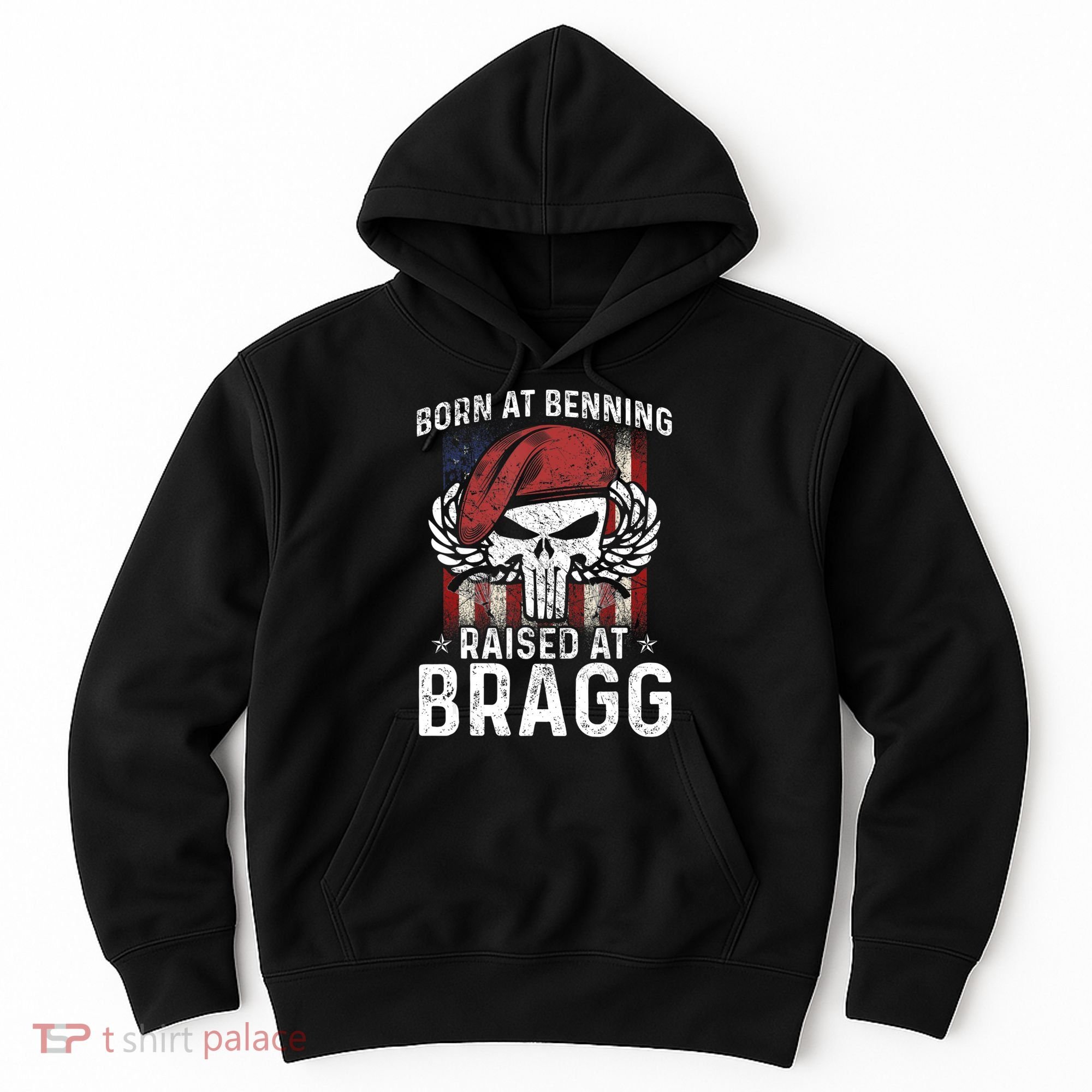 Born At Ft Benning Raised Fort Bragg Airborne, Veterans Day Hoodie