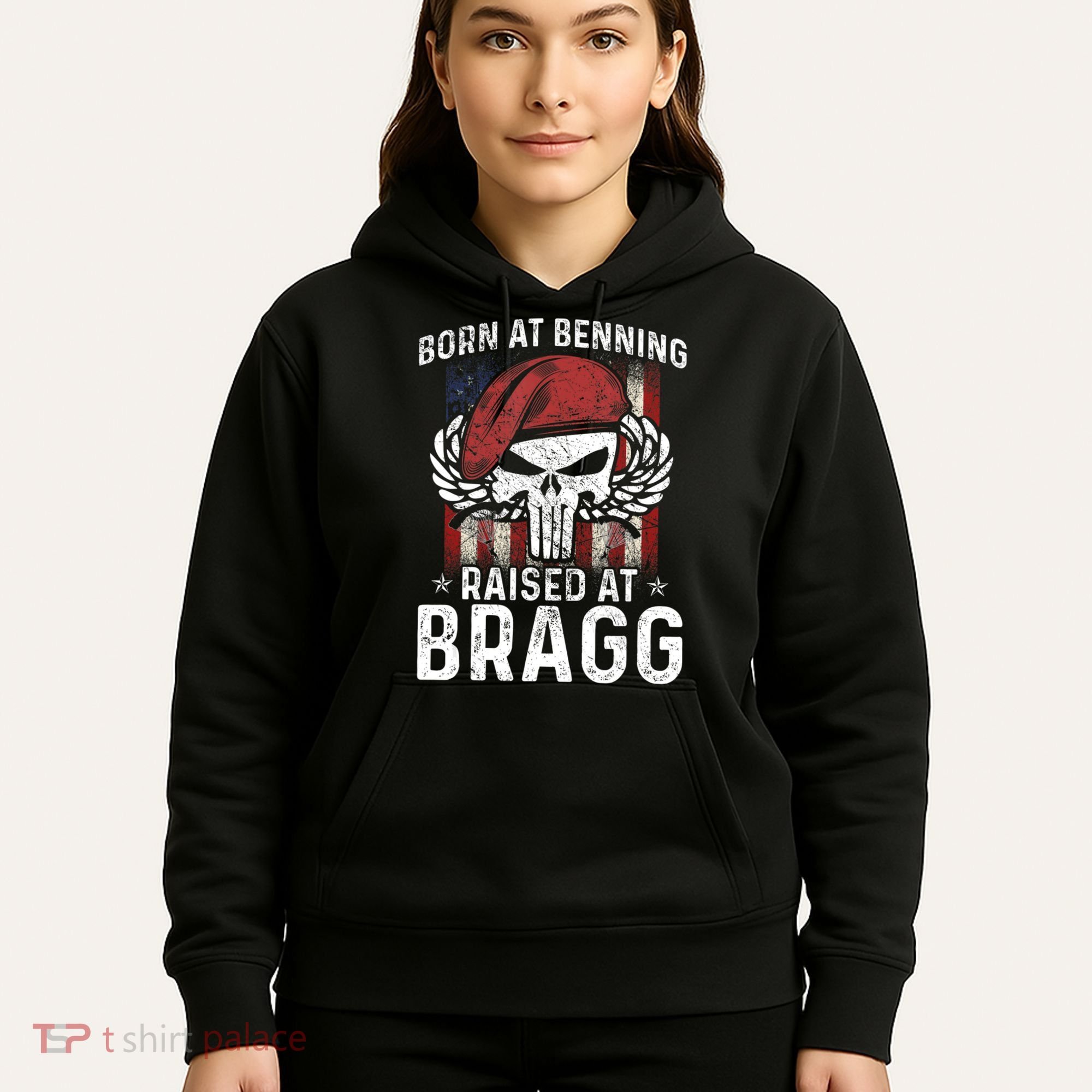 Born At Ft Benning Raised Fort Bragg Airborne, Veterans Day Hoodie