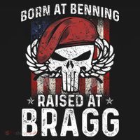 Born At Ft Benning Raised Fort Bragg Airborne, Veterans Day Baby Bodysuit thumb 2