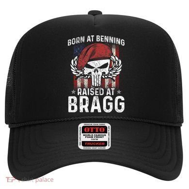 Born At Ft Benning Raised Fort Bragg Airborne, Veterans Day Hat