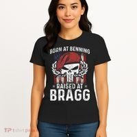 Born At Ft Benning Raised Fort Bragg Airborne, Veterans Day Women's T-Shirt thumb 4