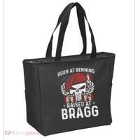 Born At Ft Benning Raised Fort Bragg Airborne, Veterans Day Tote Bag thumb 2