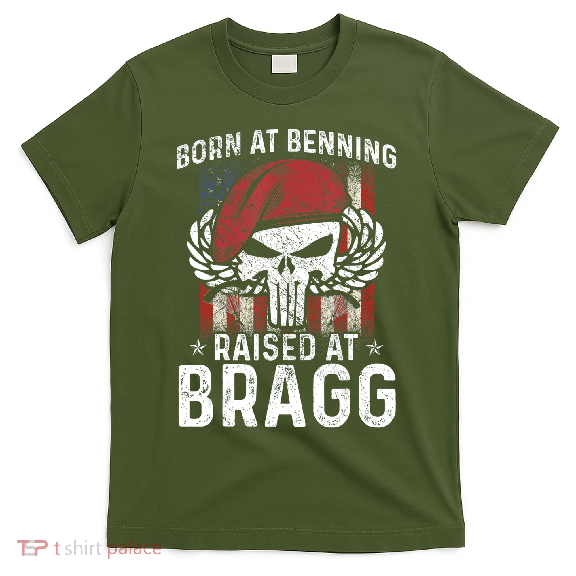 Born At Ft Benning Raised Fort Bragg Airborne, Veterans Day T-Shirt